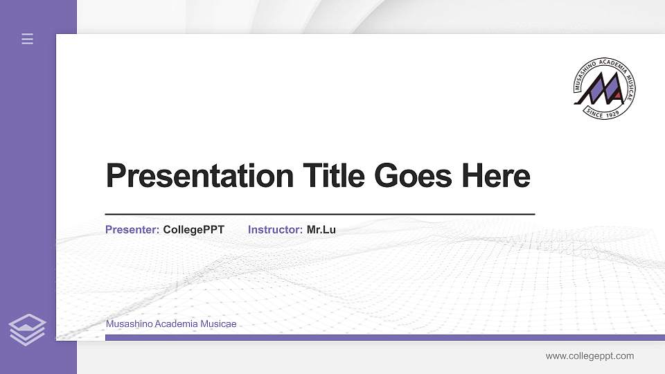Musashino Academia Musicae Thesis Proposal/Graduation Defense PPT Template16:9 ratio PPT effect preview image