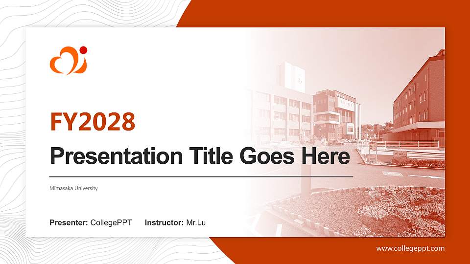 Mimasaka University Academic Presentation/Research Findings Report PPT Template16:9 ratio PPT effect preview image