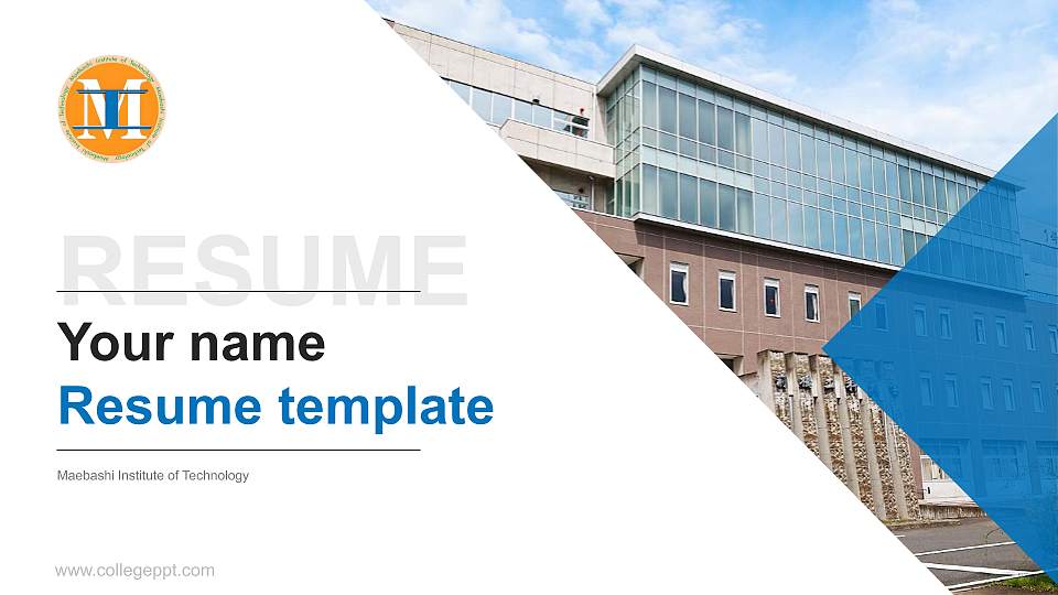 Maebashi Institute of Technology Resume PPT Template16:9 ratio PPT effect preview image