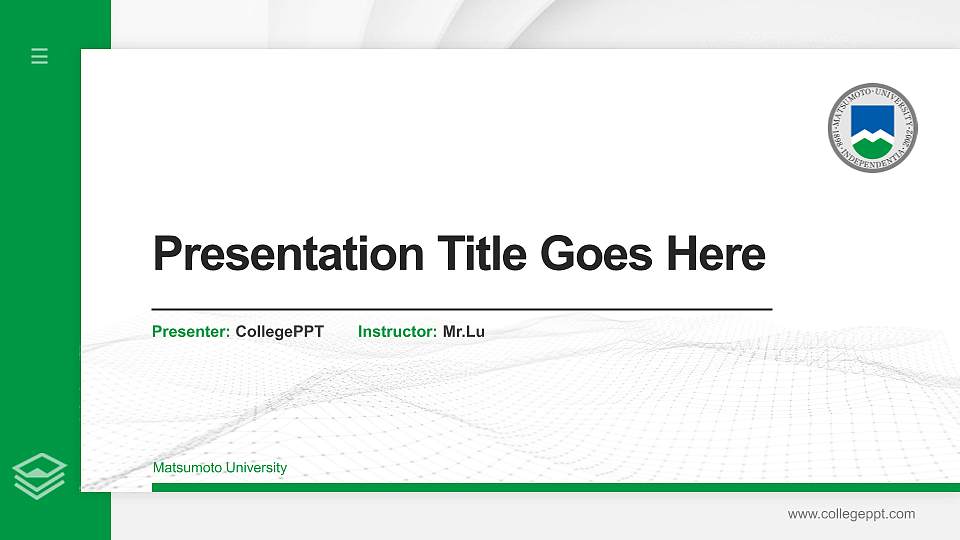 Matsumoto University Thesis Proposal/Graduation Defense PPT Template16:9 ratio PPT effect preview image