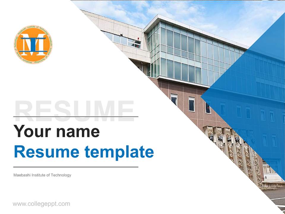 Maebashi Institute of Technology Resume PPT Template4:3 ratio PPT effect preview image5