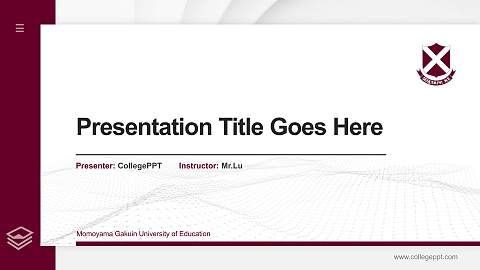 Momoyama Gakuin University of Education Thesis Proposal/Graduation Defense PPT Template