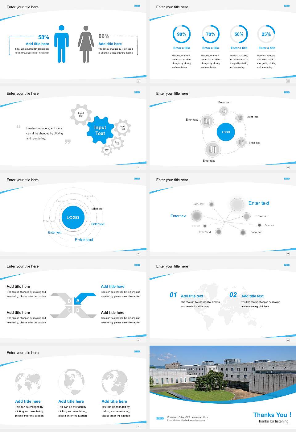 Nagaoka Institute of Design Course/Courseware Creation PPT Template16:9 ratio PPT effect preview image4