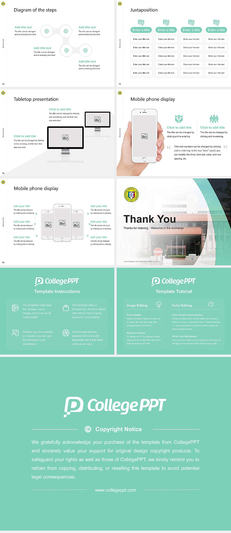 Matsumoto Dental University Competition/Entrepreneurship Contest PPT Template4:3 ratio PPT effect preview image9