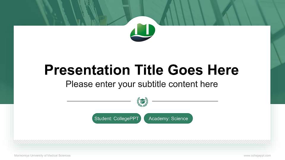 Morinomiya University of Medical Sciences National Scholarship Defense PPT Template16:9 ratio PPT effect preview image