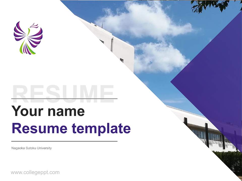 Nagaoka Sutoku University Resume PPT Template4:3 ratio PPT effect preview image5