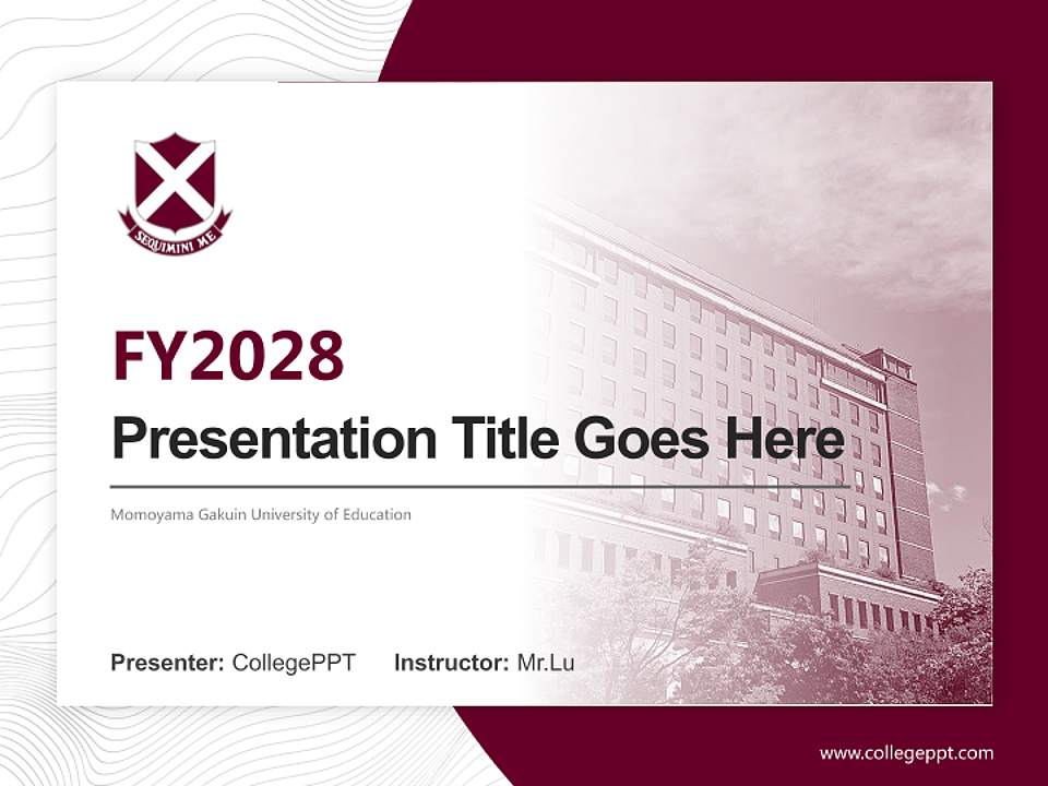 Momoyama Gakuin University of Education Academic Presentation/Research Findings Report PPT Template4:3 ratio PPT effect preview image5