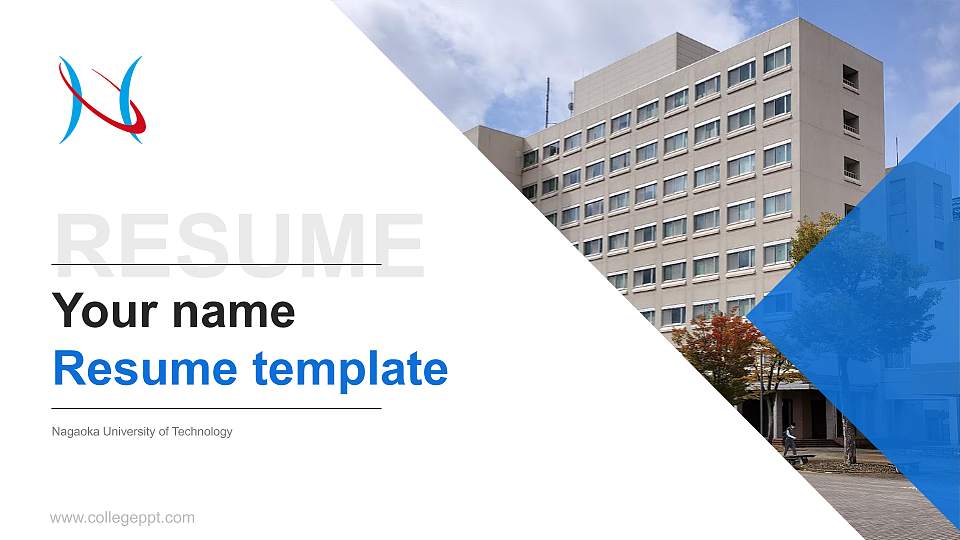 Nagaoka University of Technology Resume PPT Template16:9 ratio PPT effect preview image