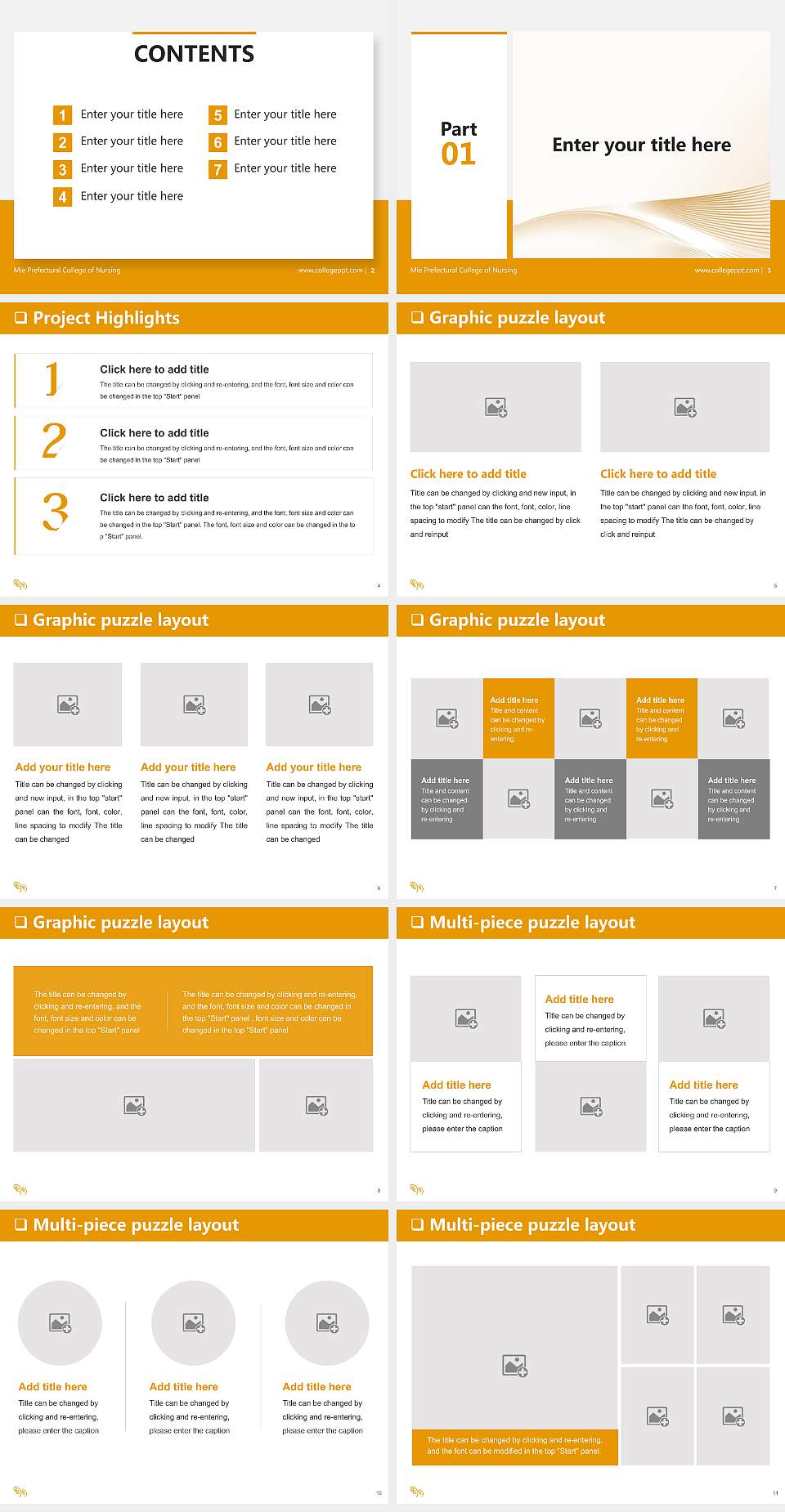 Mie Prefectural College of Nursing General Purpose PPT Template4:3 ratio PPT effect preview image2