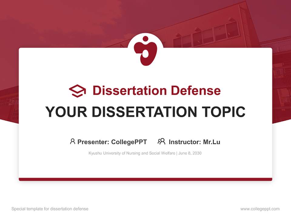 Kyushu University of Nursing and Social Welfare Graduation Thesis Defense PPT Template4:3 ratio PPT effect preview image7