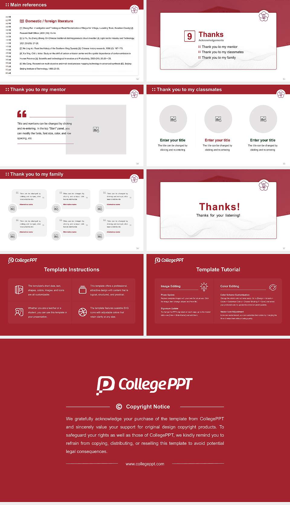 Kyushu Women’s University Graduation Thesis Defense PPT Template16:9 ratio PPT effect preview image7