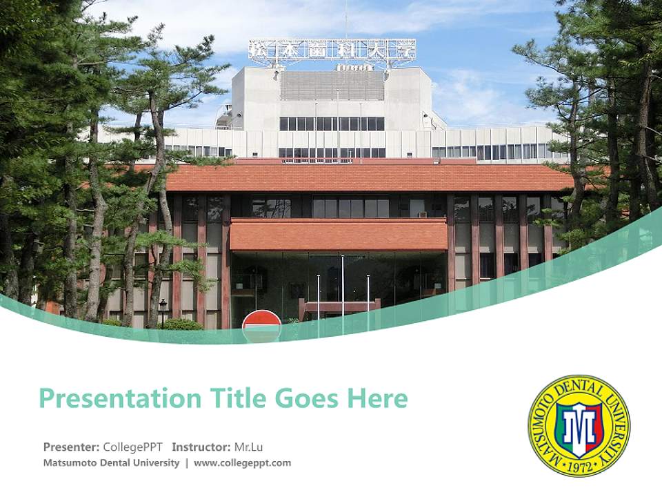Matsumoto Dental University Course/Courseware Creation PPT Template4:3 ratio PPT effect preview image5