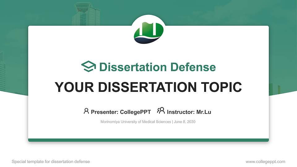 Morinomiya University of Medical Sciences Graduation Thesis Defense PPT Template16:9 ratio PPT effect preview image