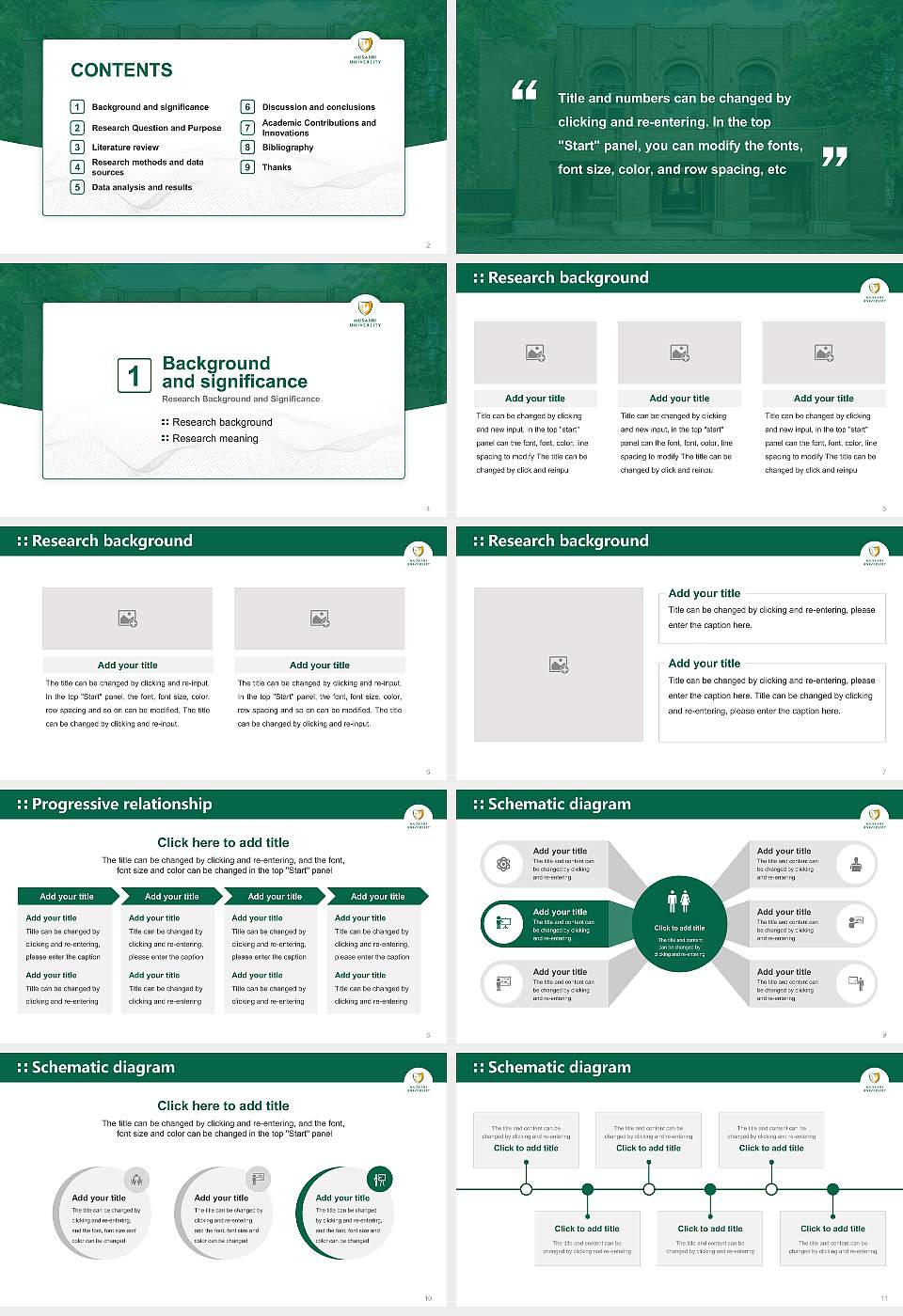 Musashi University Graduation Thesis Defense PPT Template16:9 ratio PPT effect preview image2