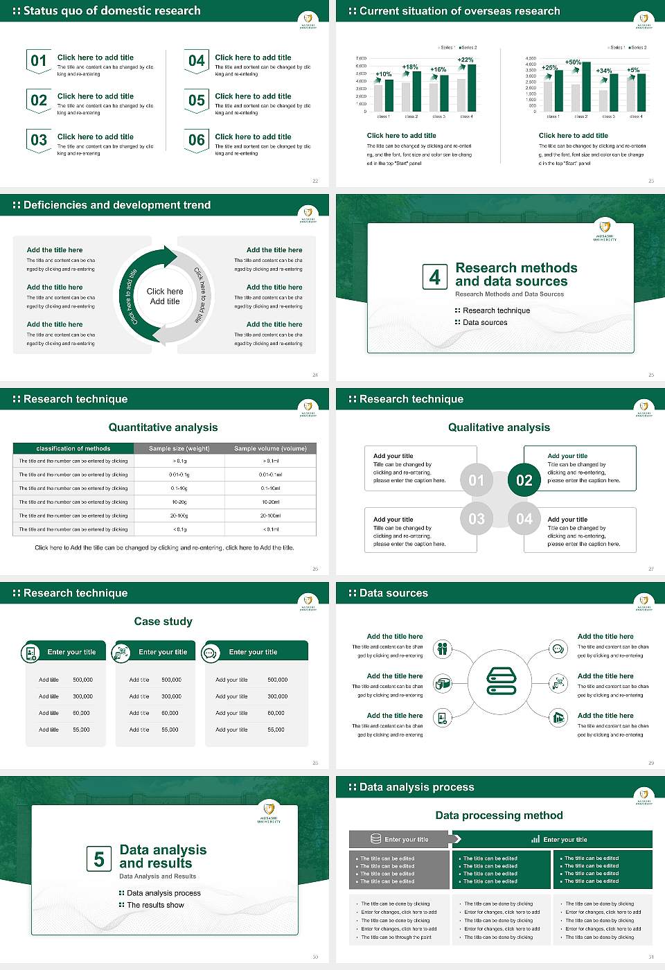 Musashi University Graduation Thesis Defense PPT Template16:9 ratio PPT effect preview image4