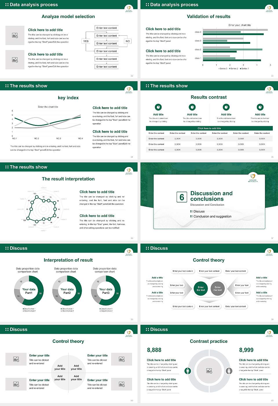 Musashi University Graduation Thesis Defense PPT Template16:9 ratio PPT effect preview image5