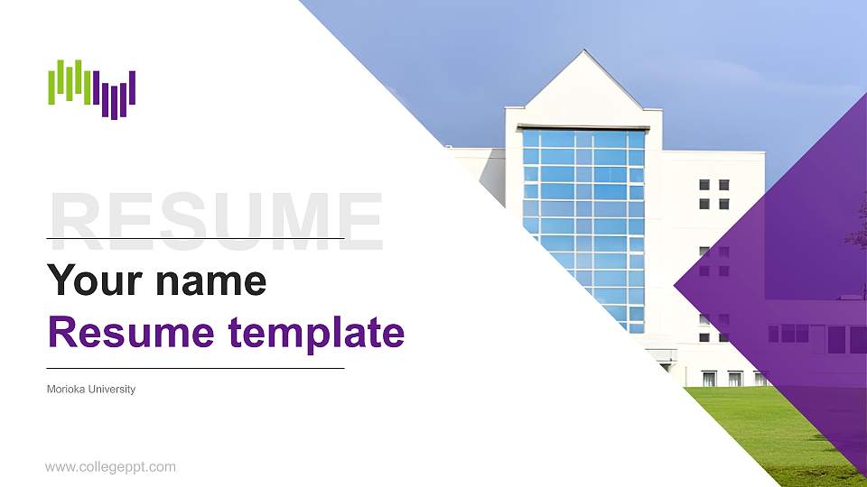 Morioka University Resume PPT Template16:9 ratio PPT effect preview image