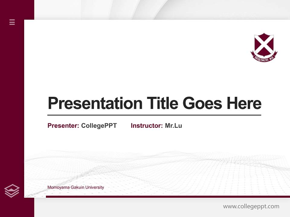 Momoyama Gakuin University Thesis Proposal/Graduation Defense PPT Template4:3 ratio PPT effect preview image5