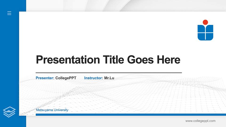 Matsuyama University Thesis Proposal/Graduation Defense PPT Template16:9 ratio PPT effect preview image