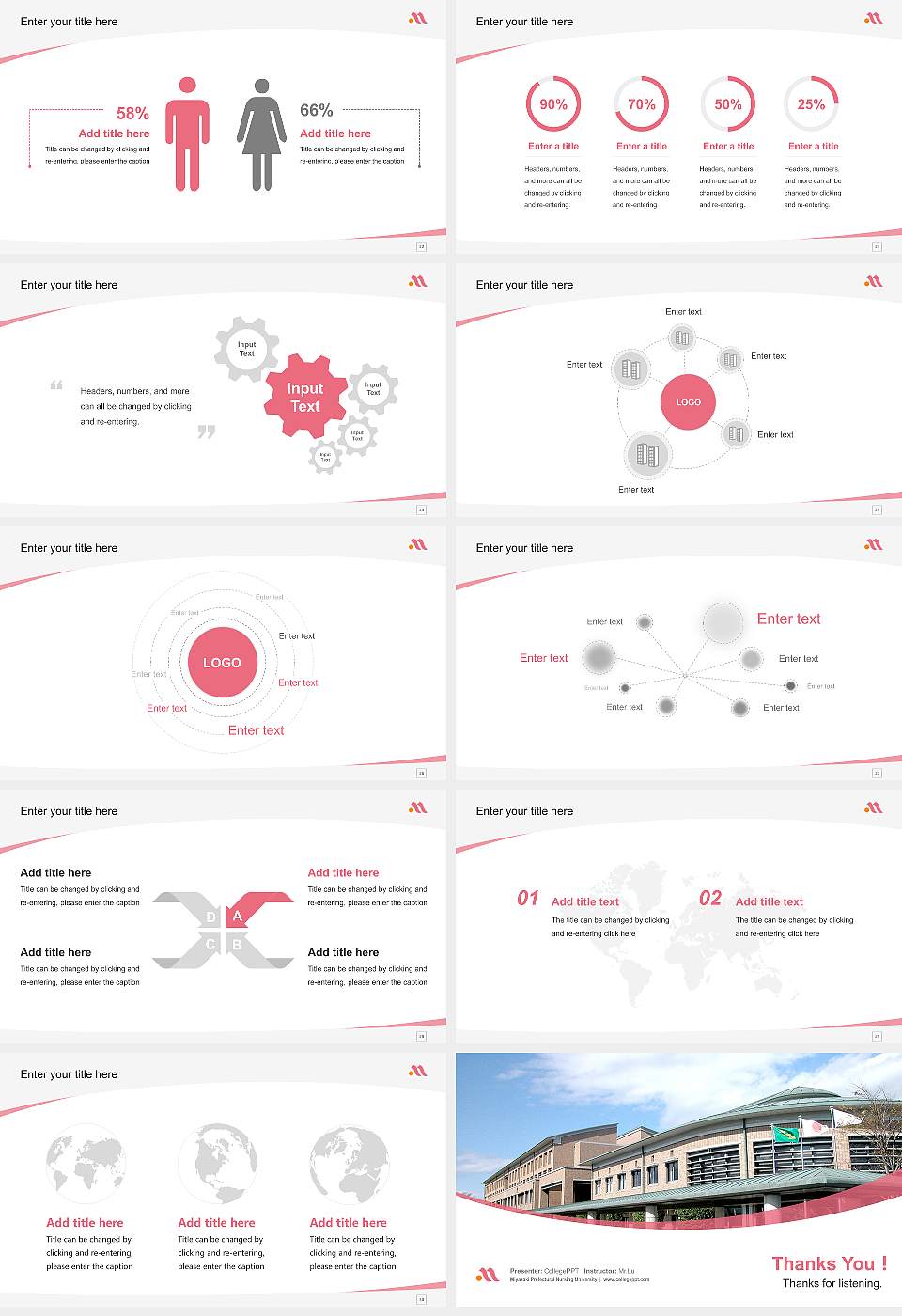 Miyazaki Prefectural Nursing University Course/Courseware Creation PPT Template16:9 ratio PPT effect preview image4