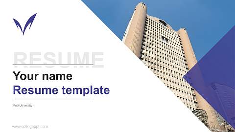 Meiji University Resume PPT Template