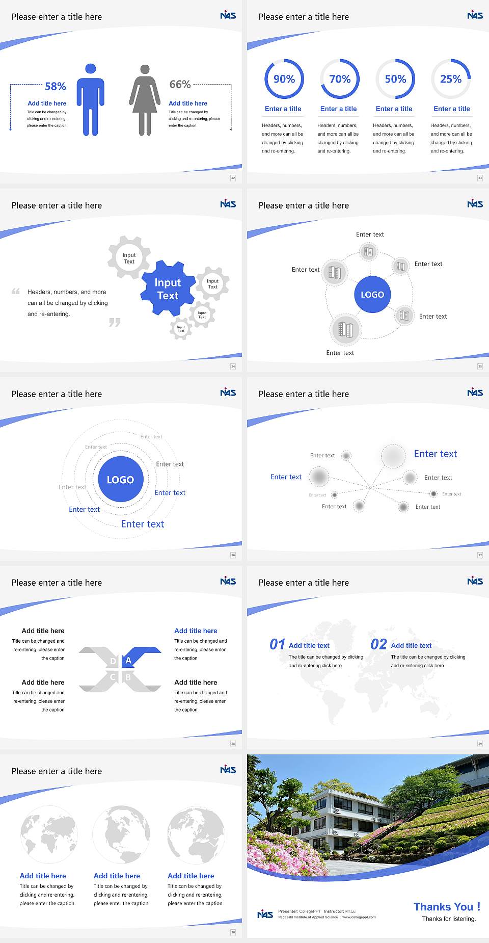 Nagasaki Institute of Applied Science Course/Courseware Creation PPT Template4:3 ratio PPT effect preview image4