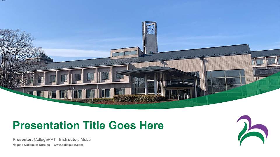 Nagano College of Nursing Course/Courseware Creation PPT Template16:9 ratio PPT effect preview image
