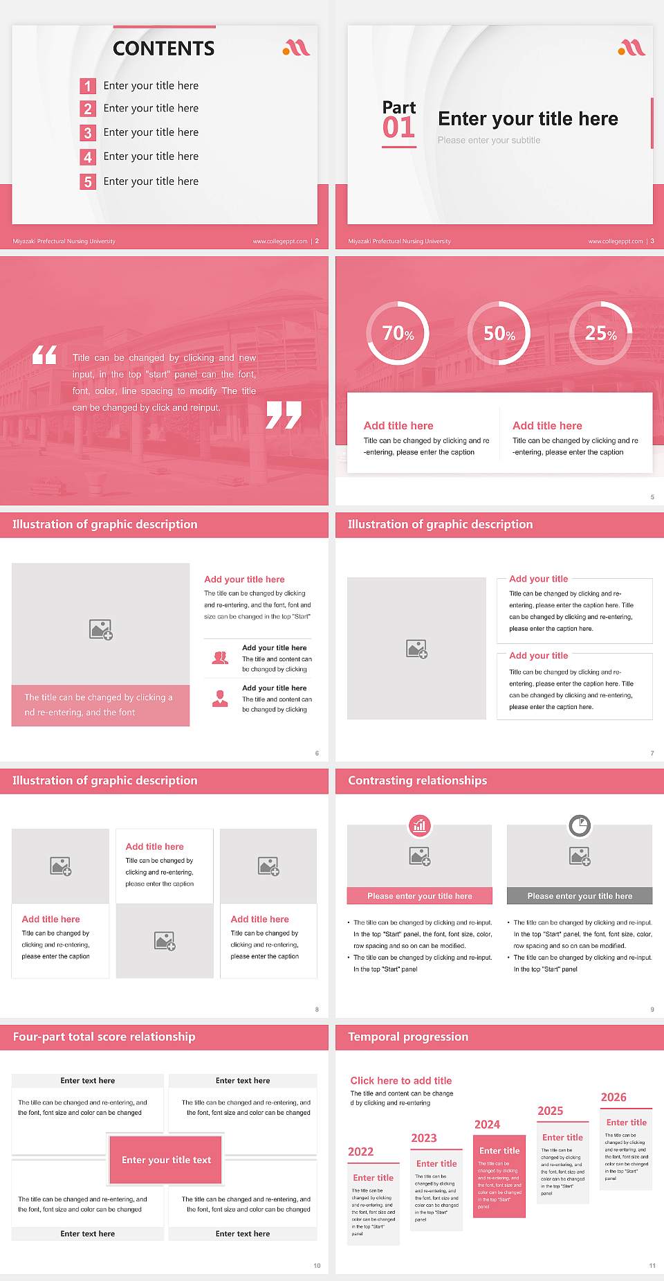 Miyazaki Prefectural Nursing University Thesis Proposal/Graduation Defense PPT Template4:3 ratio PPT effect preview image2