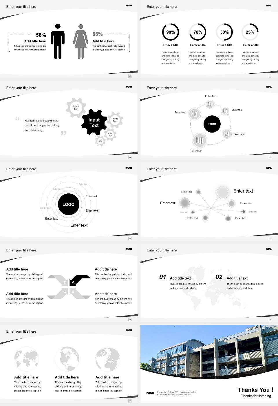 Musashino Art University Course/Courseware Creation PPT Template16:9 ratio PPT effect preview image4