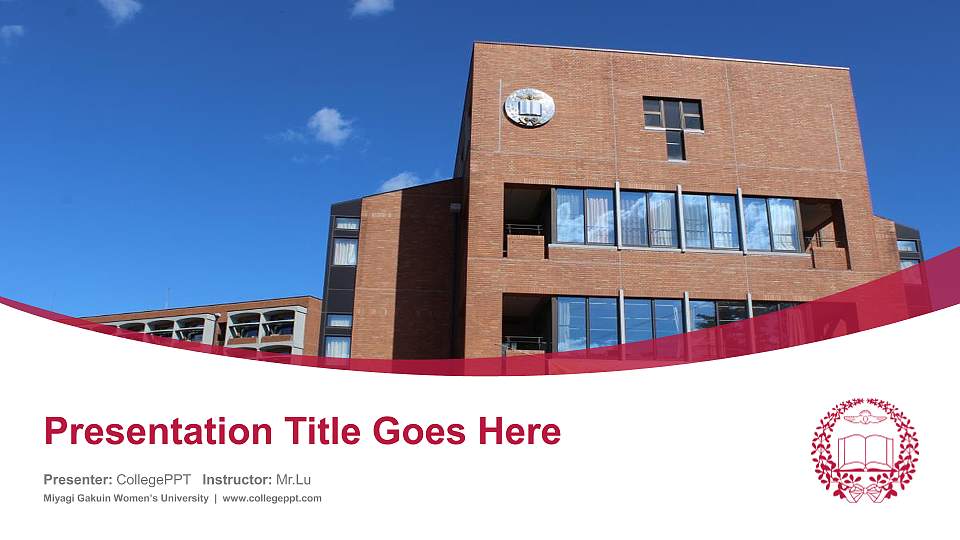 Miyagi Gakuin Women’s University Course/Courseware Creation PPT Template16:9 ratio PPT effect preview image