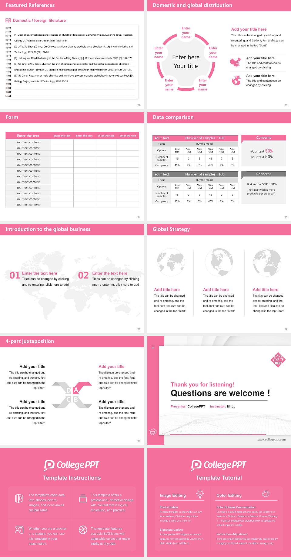 Meio University Thesis Proposal/Graduation Defense PPT Template4:3 ratio PPT effect preview image4