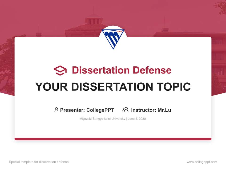 Miyazaki Sangyo-keiei University Graduation Thesis Defense PPT Template4:3 ratio PPT effect preview image7