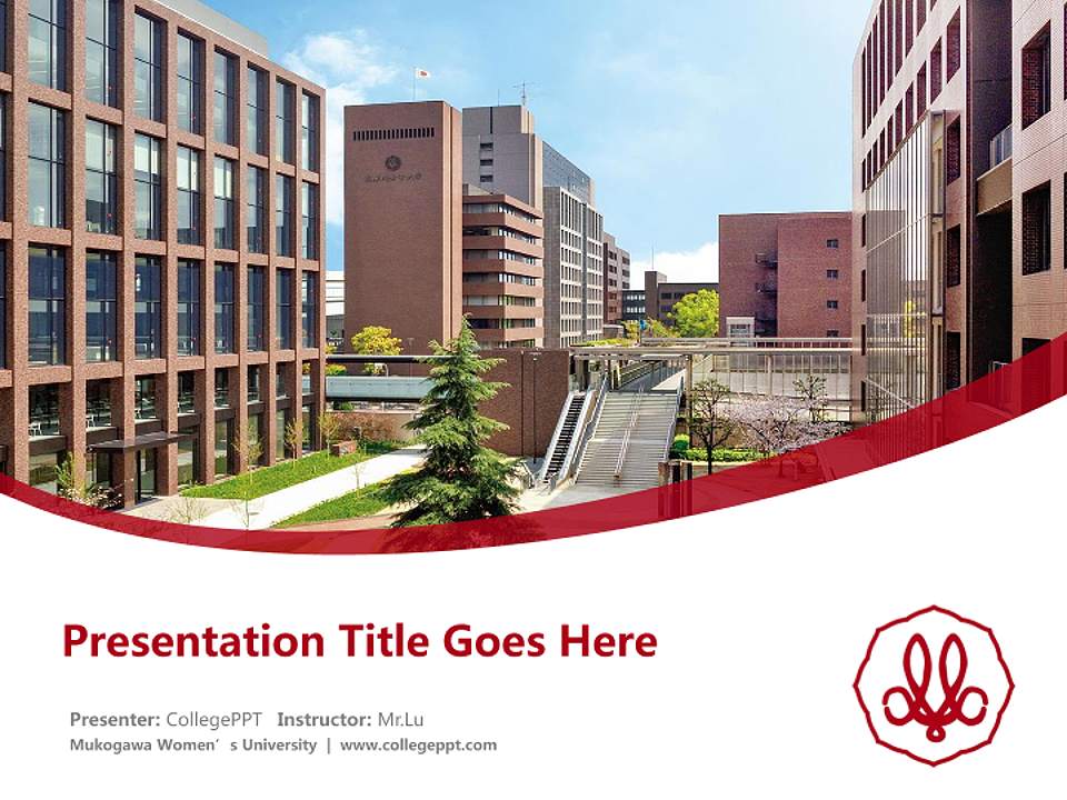 Mukogawa Women’s University Course/Courseware Creation PPT Template4:3 ratio PPT effect preview image5