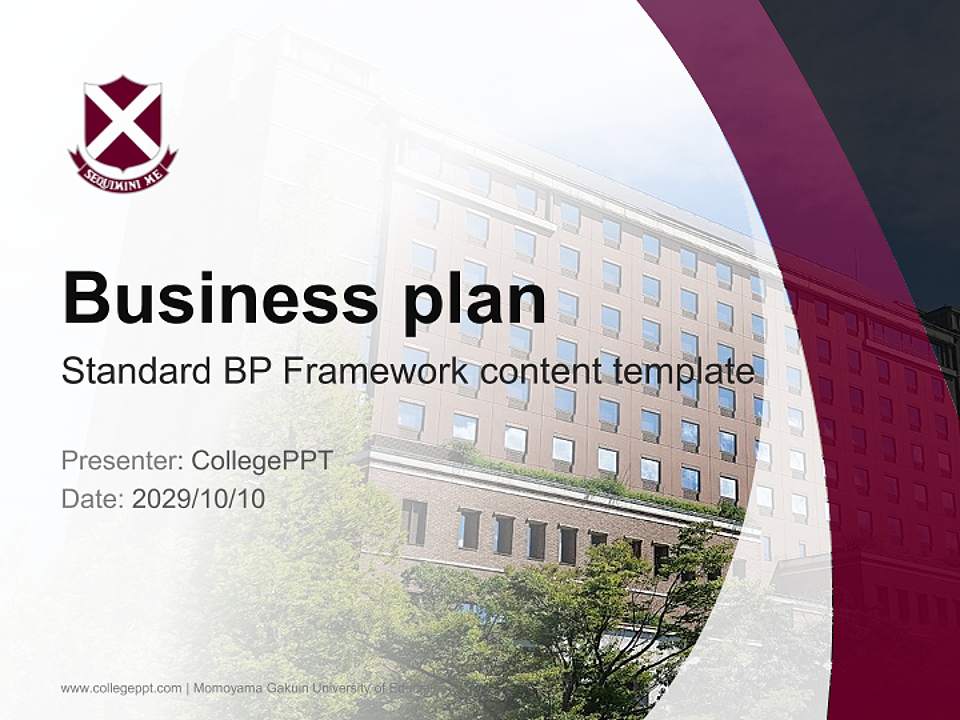 Momoyama Gakuin University of Education Competition/Entrepreneurship Contest PPT Template4:3 ratio PPT effect preview image9