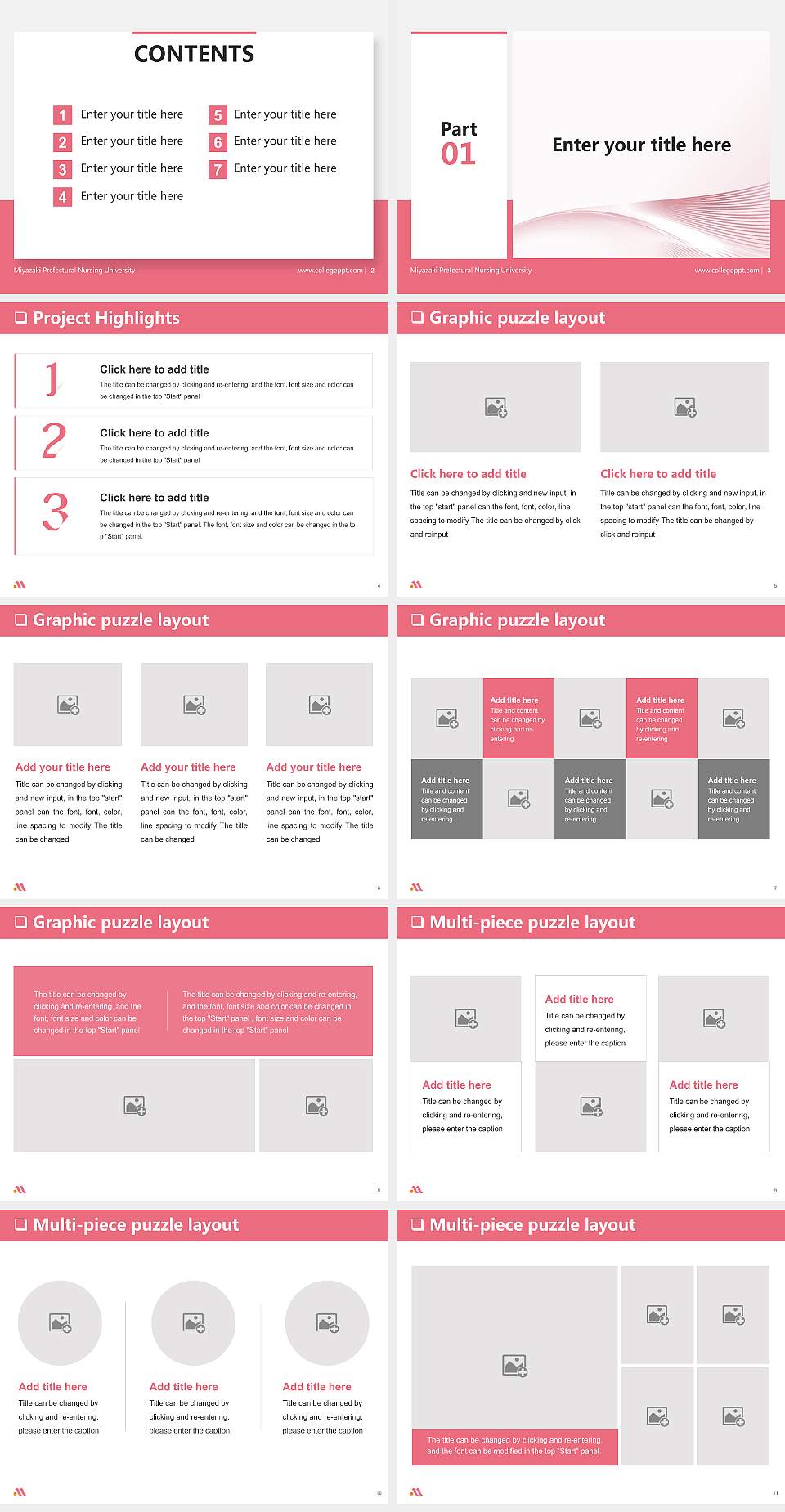 Miyazaki Prefectural Nursing University General Purpose PPT Template4:3 ratio PPT effect preview image2