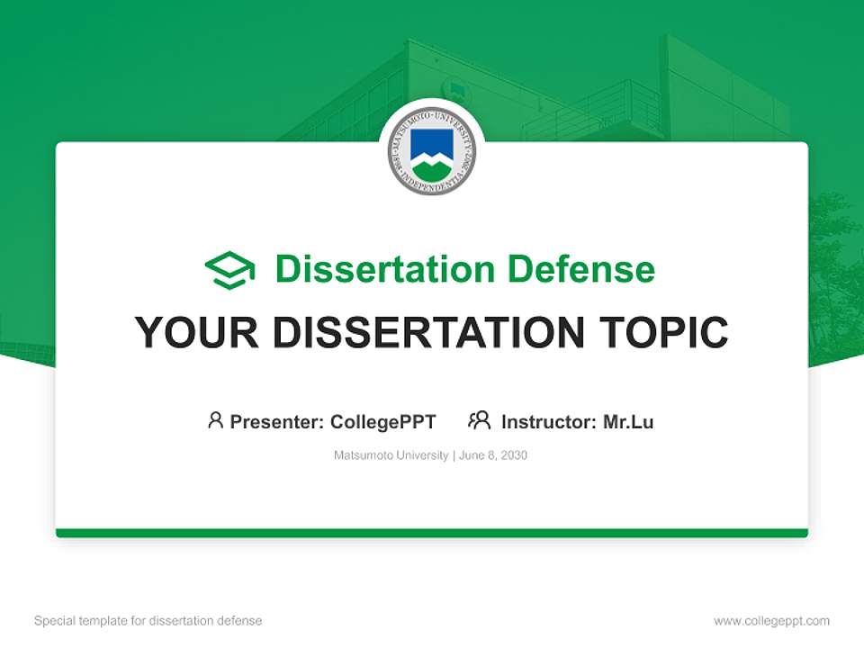Matsumoto University Graduation Thesis Defense PPT Template4:3 ratio PPT effect preview image7