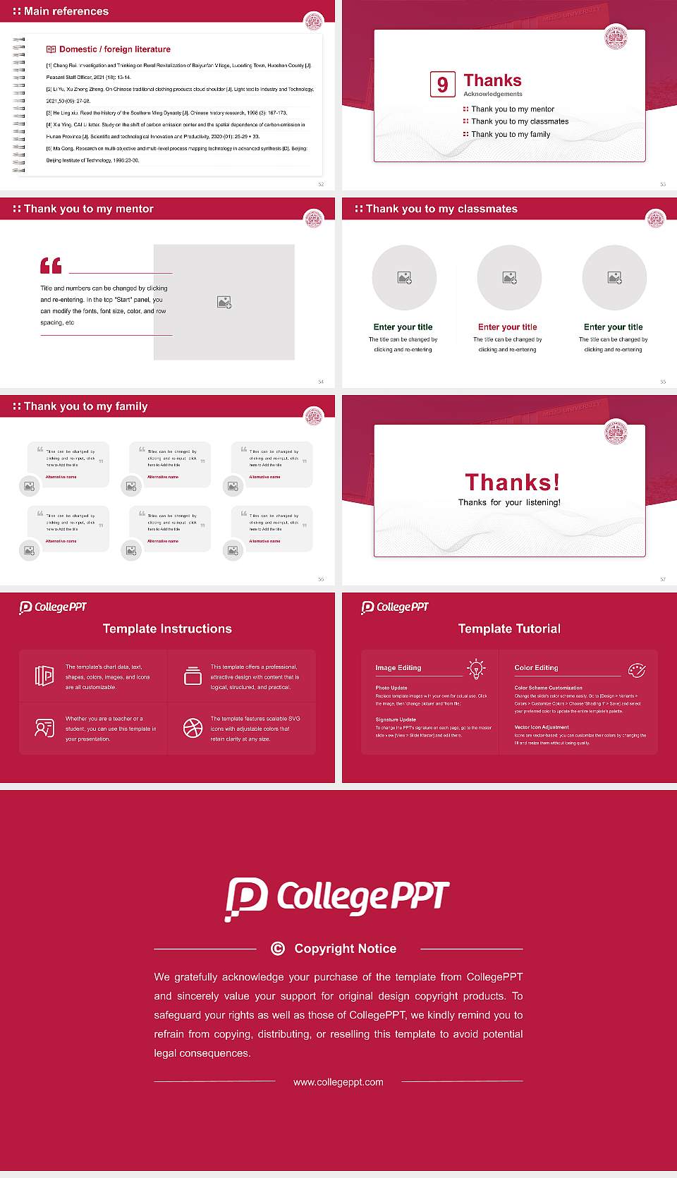 Meijo University Graduation Thesis Defense PPT Template16:9 ratio PPT effect preview image7