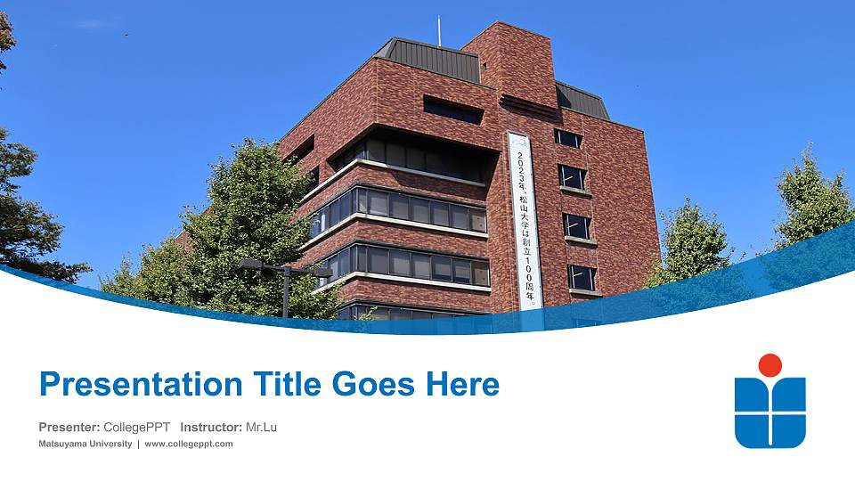 Matsuyama University Course/Courseware Creation PPT Template16:9 ratio PPT effect preview image