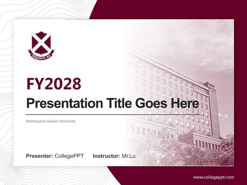 Momoyama Gakuin University Academic Presentation/Research Findings Report PPT Template4:3 ratio PPT effect preview image5