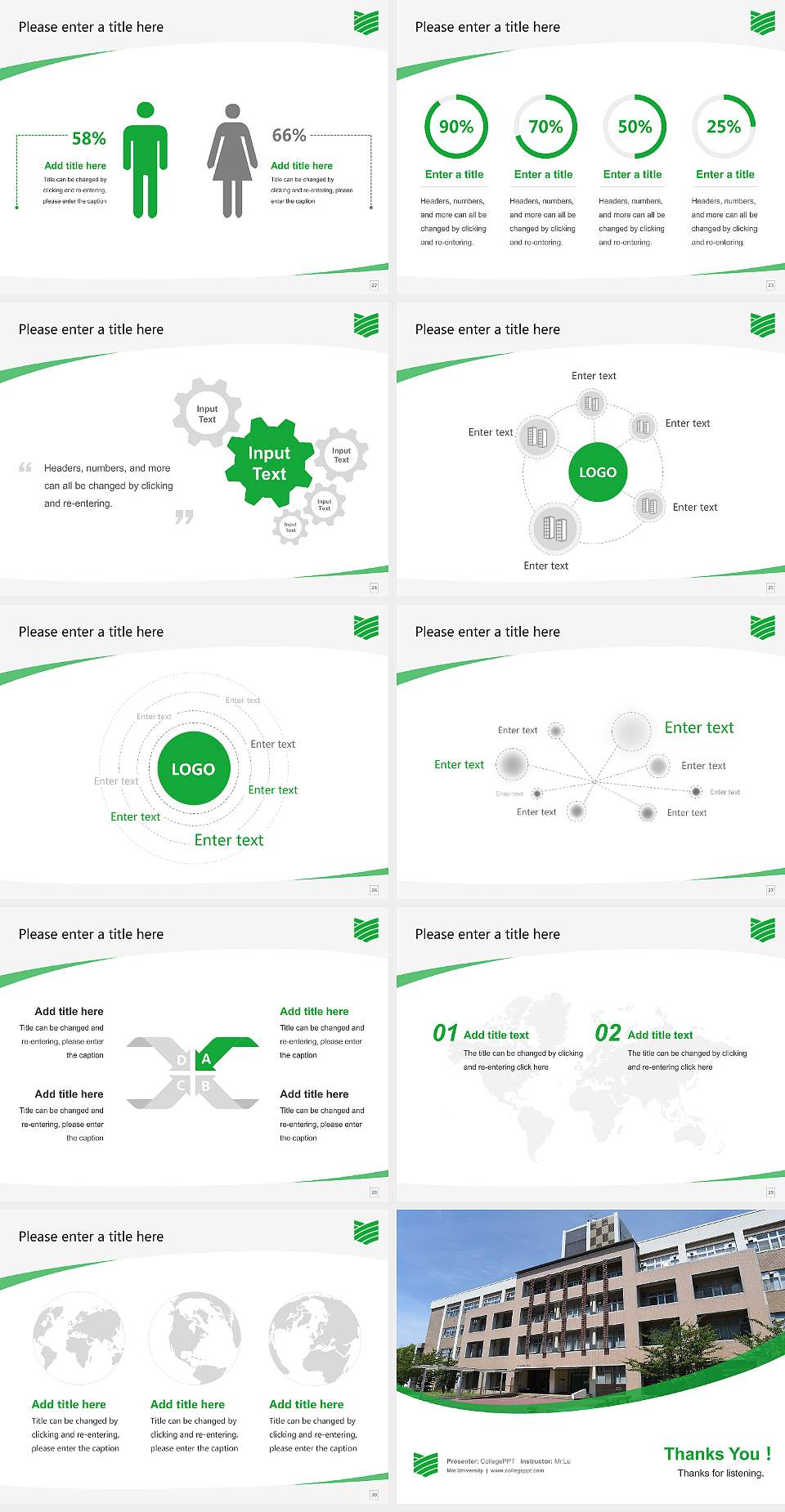 Mie University Course/Courseware Creation PPT Template4:3 ratio PPT effect preview image4