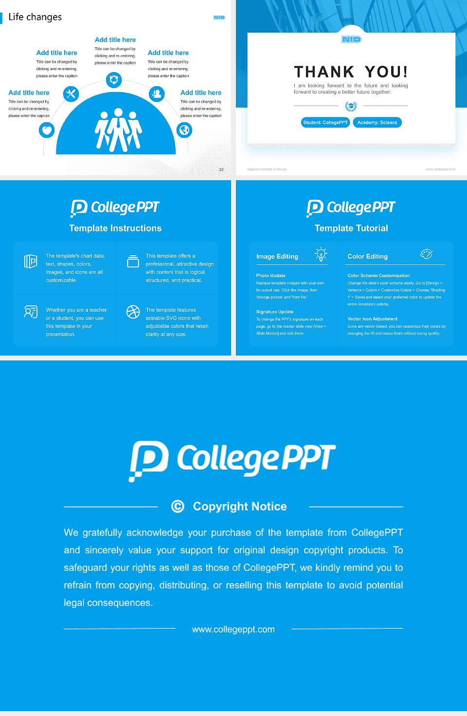Nagaoka Institute of Design National Scholarship Defense PPT Template4:3 ratio PPT effect preview image4