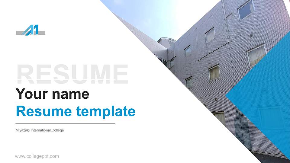 Miyazaki International College Resume PPT Template16:9 ratio PPT effect preview image