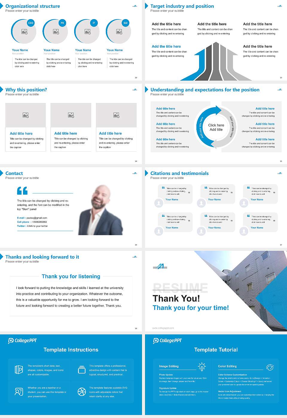 Miyazaki International College Resume PPT Template16:9 ratio PPT effect preview image4
