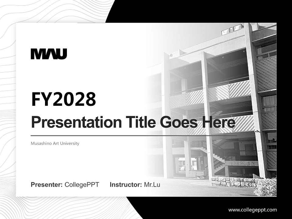 Musashino Art University Academic Presentation/Research Findings Report PPT Template4:3 ratio PPT effect preview image5