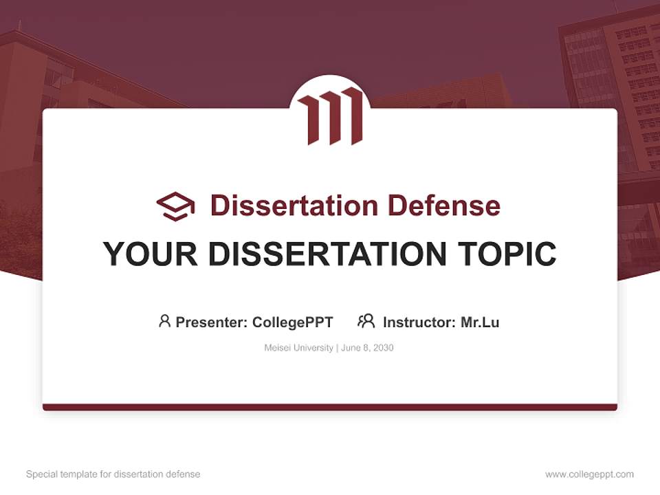 Meisei University Graduation Thesis Defense PPT Template4:3 ratio PPT effect preview image7