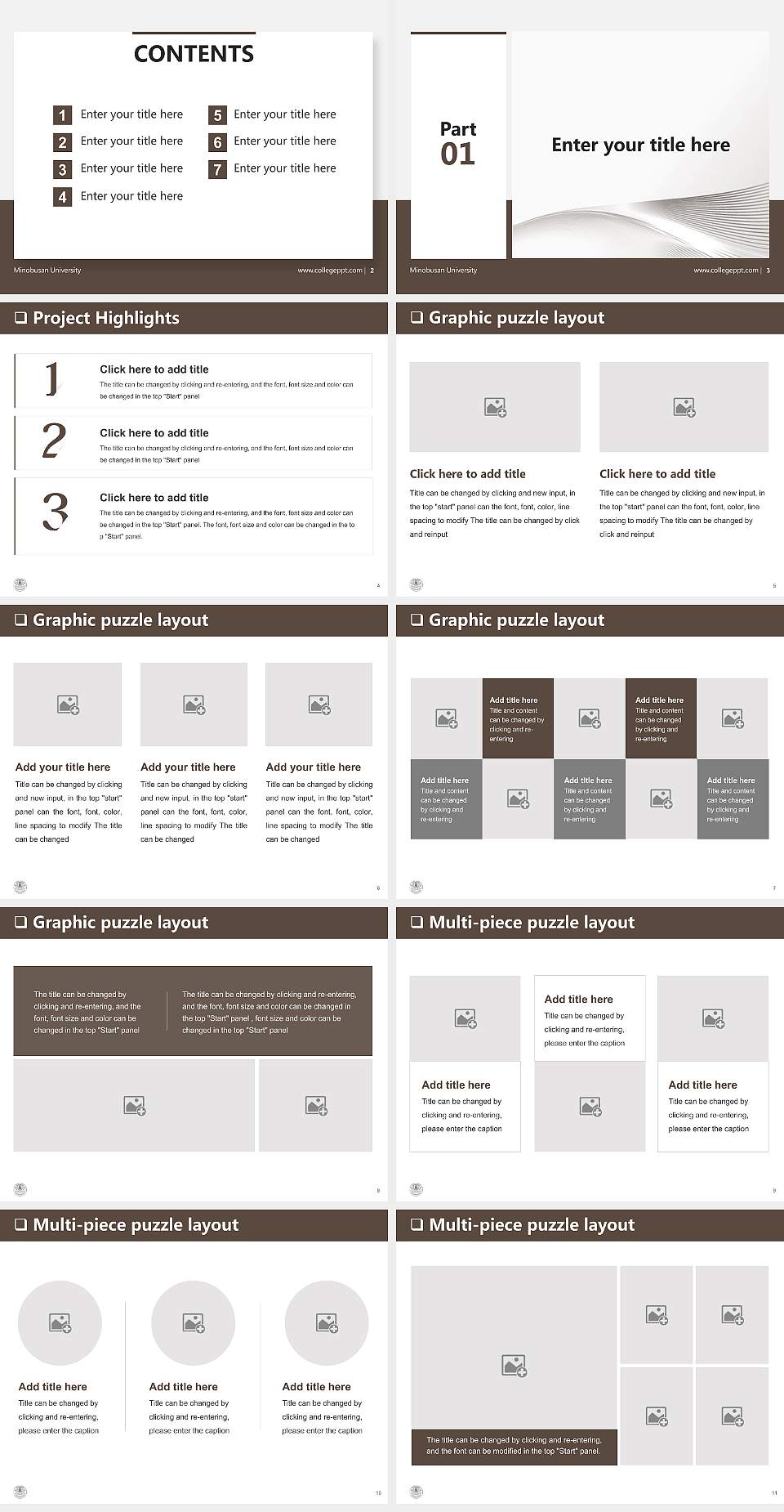 Minobusan University General Purpose PPT Template4:3 ratio PPT effect preview image2