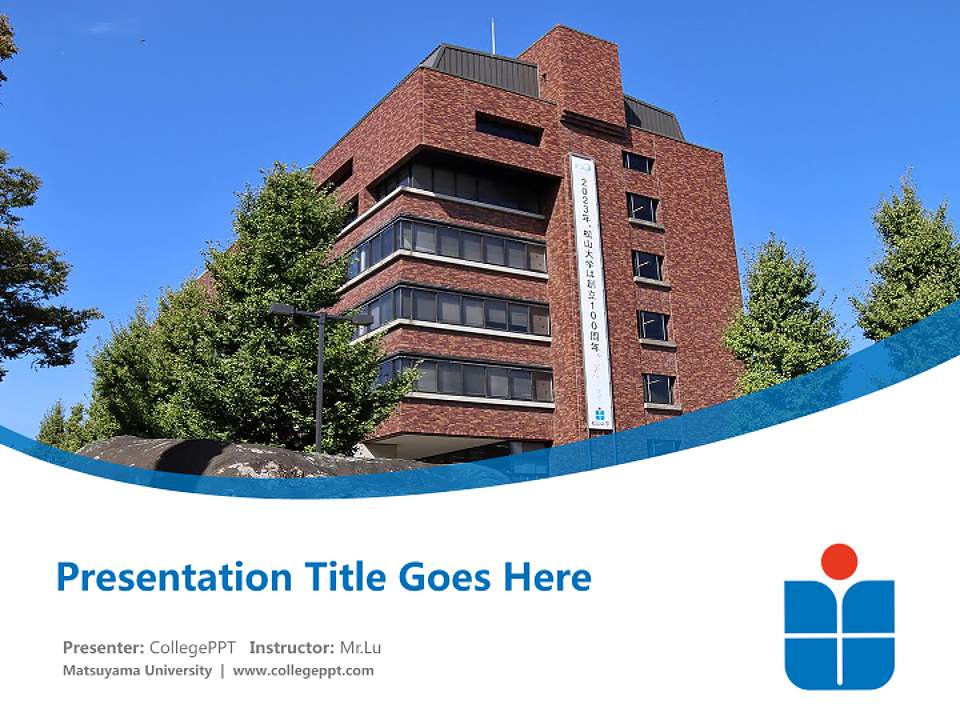 Matsuyama University Course/Courseware Creation PPT Template4:3 ratio PPT effect preview image5