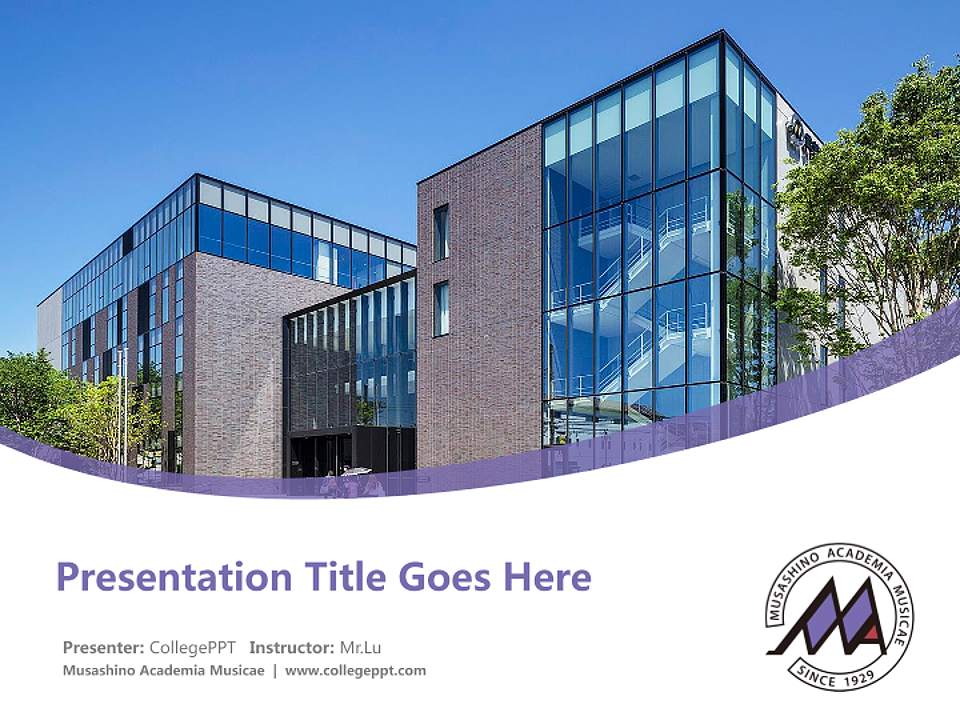 Musashino Academia Musicae Course/Courseware Creation PPT Template4:3 ratio PPT effect preview image5