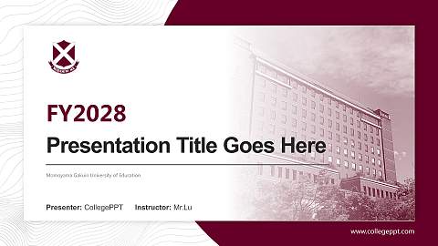 Momoyama Gakuin University of Education Academic Presentation/Research Findings Report PPT Template