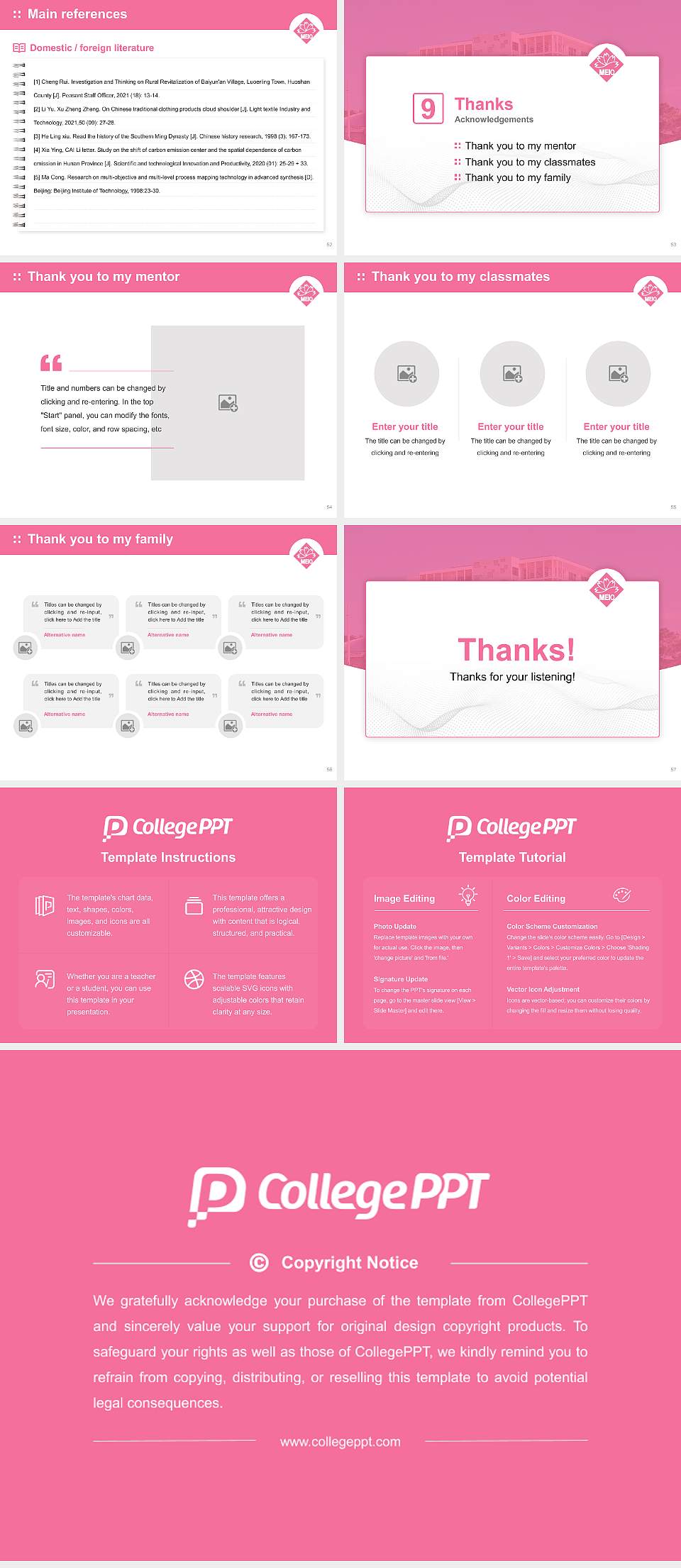 Meio University Graduation Thesis Defense PPT Template4:3 ratio PPT effect preview image7